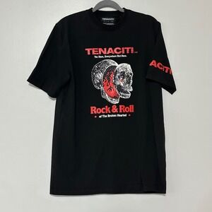 TENACITI Skull and Heart Rock N Roll Live Tee Size Small